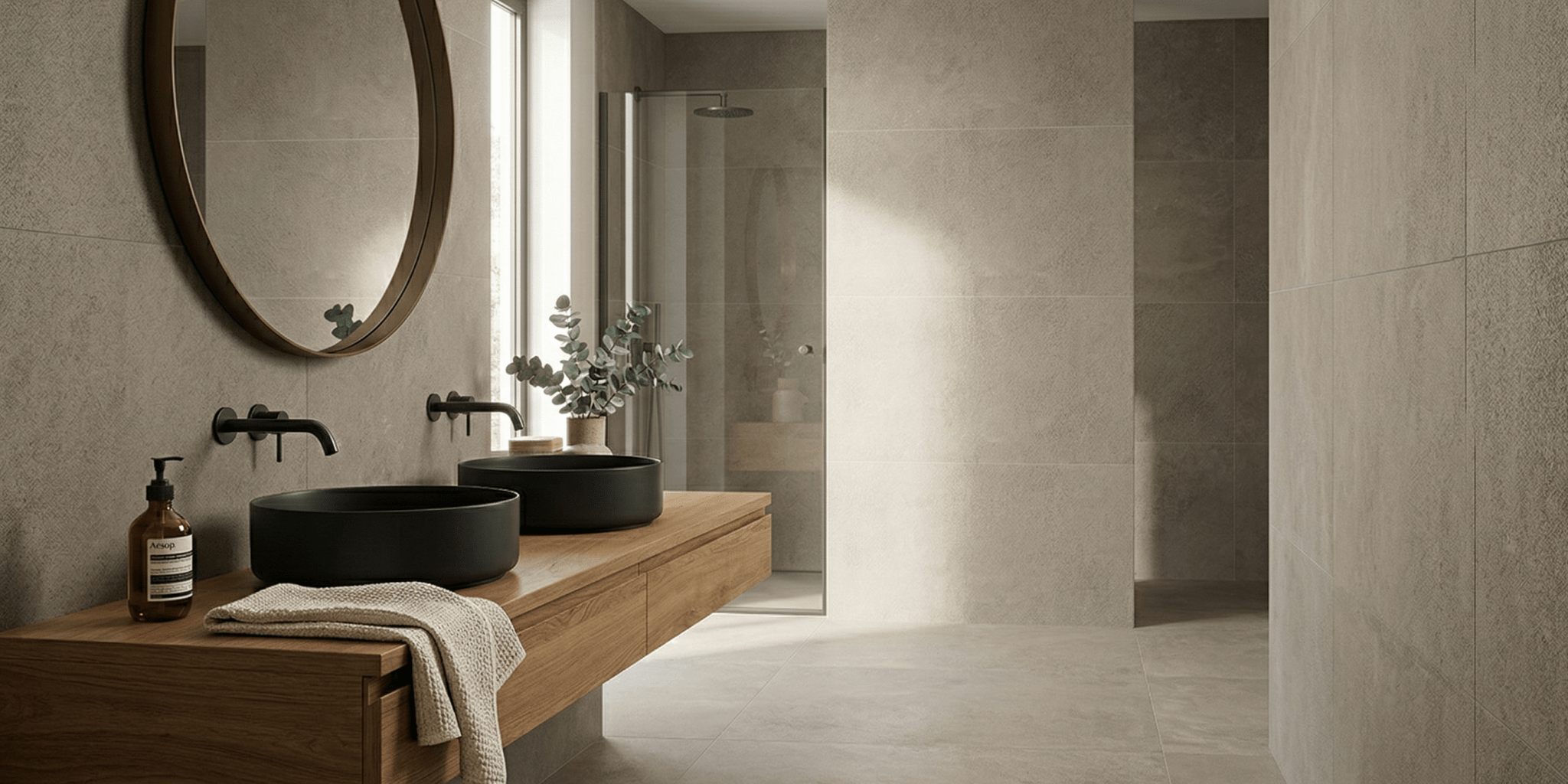 Vloertegel/Wandtegel Geo Nova Fog Betonlook Taupe 30x60 – Budget Tegels